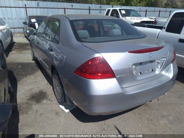 1HGCM56187A228512 - 2007 HONDA ACCORD VALUE SILVER photo 3