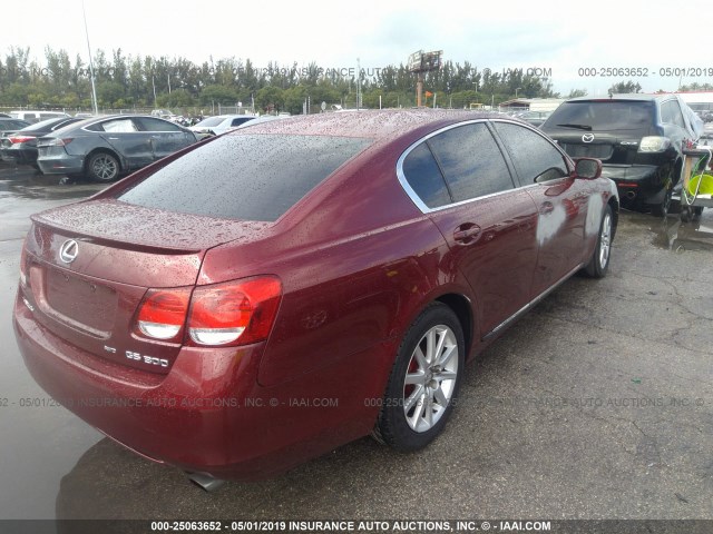 JTHCH96S160008389 - 2006 LEXUS GS GENERATION 200 300 RED photo 4