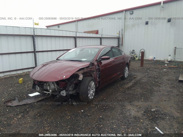 1C3CCCAB9FN553171 - 2015 CHRYSLER 200 LIMITED RED photo 2