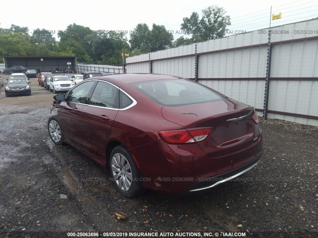 1C3CCCAB9FN553171 - 2015 CHRYSLER 200 LIMITED RED photo 3