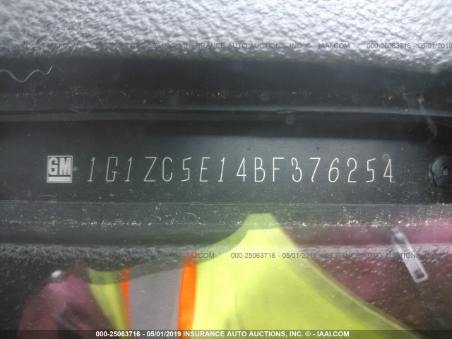 1G1ZC5E14BF376254 - 2011 CHEVROLET MALIBU 1LT 金色 照片 9