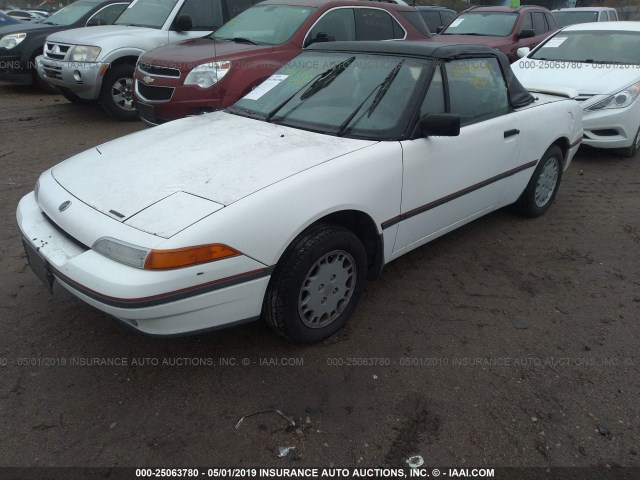 6MPCT0364M8611136 - 1991 MERCURY CAPRI WHITE photo 2