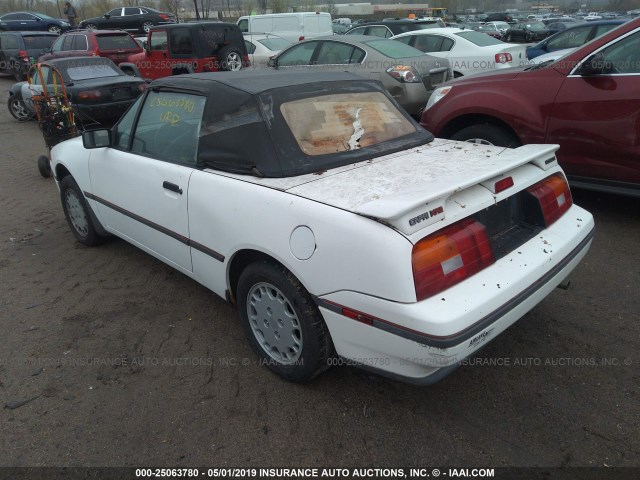 6MPCT0364M8611136 - 1991 MERCURY CAPRI WHITE photo 3