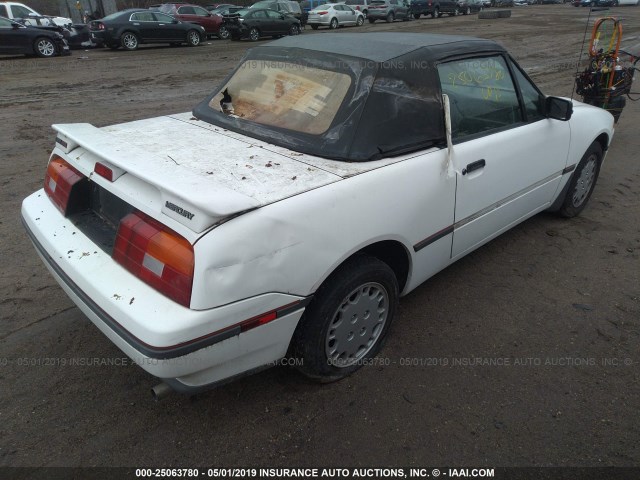 6MPCT0364M8611136 - 1991 MERCURY CAPRI WHITE photo 4