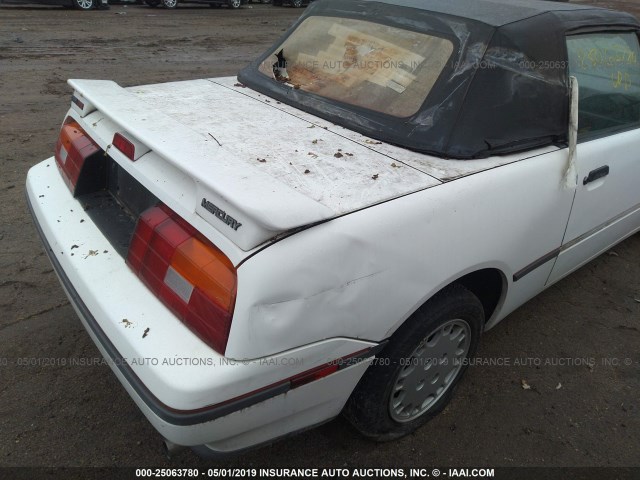 6MPCT0364M8611136 - 1991 MERCURY CAPRI WHITE photo 6