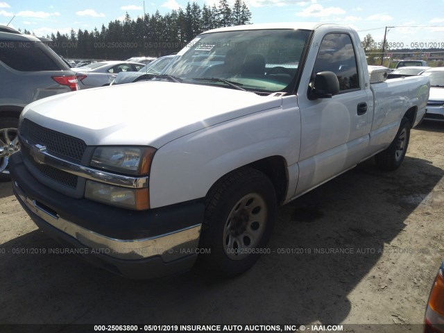 1GCEC14X55Z144639 - 2005 CHEVROLET SILVERADO C1500 WHITE photo 2