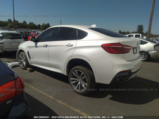 5UXKU6C55F0F94358 - 2015 BMW X6 XDRIVE50I WHITE photo 3
