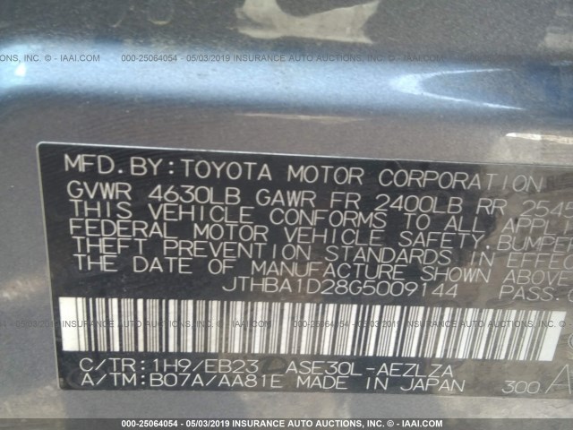 JTHBA1D28G5009144 - 2016 LEXUS IS 200T GRAY photo 9