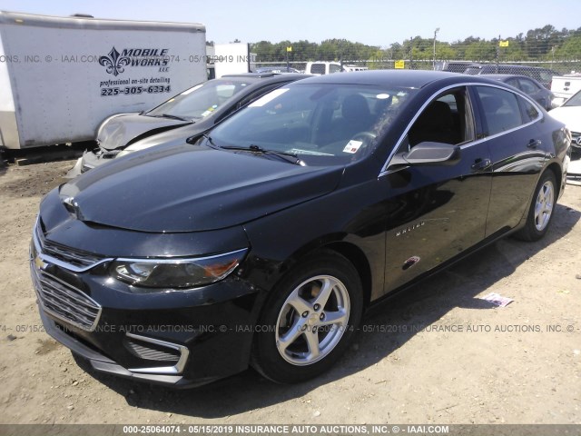1G1ZC5ST8GF301473 - 2016 CHEVROLET MALIBU LS BLACK photo 2