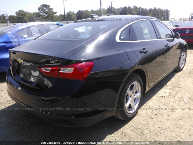 1G1ZC5ST8GF301473 - 2016 CHEVROLET MALIBU LS BLACK photo 4