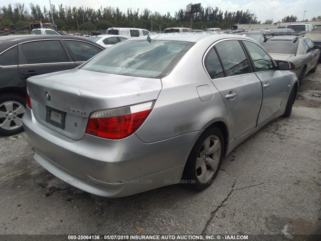 WBANE535X7CW65845 - 2007 BMW 525 I SILVER photo 4