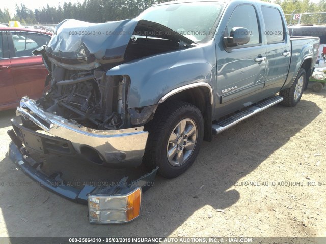 3GTRKWE34AG217572 - 2010 GMC SIERRA K1500 SLT BLUE photo 2