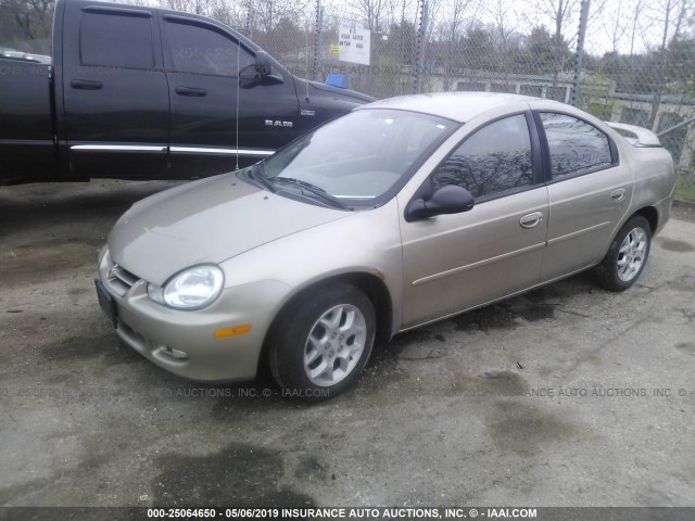 1B3ES56C62D660250 - 2002 DODGE NEON ES TAN photo 2