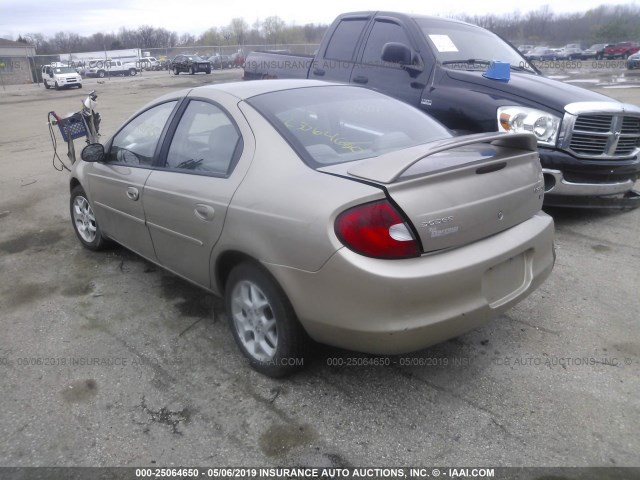 1B3ES56C62D660250 - 2002 DODGE NEON ES TAN photo 3