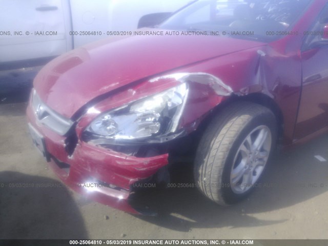 1HGCM72347A021568 - 2007 HONDA ACCORD LX RED photo 6