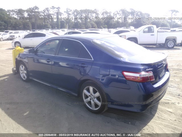 4T1BE46K97U127306 - 2007 TOYOTA CAMRY NEW GENERAT CE/LE/XLE/SE BLUE photo 3
