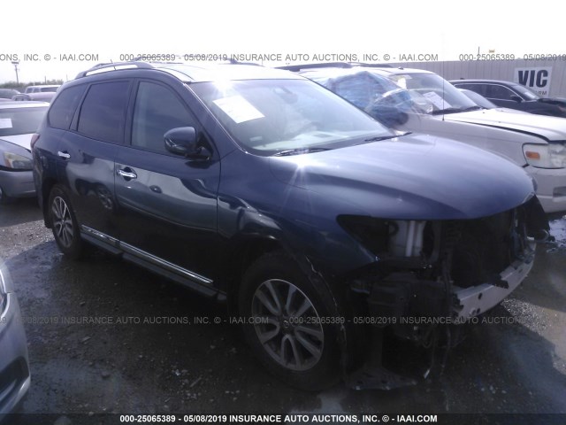 5N1AR2MN3EC706666 - 2014 NISSAN PATHFINDER S/SV/SL/PLATINUM BLUE photo 1