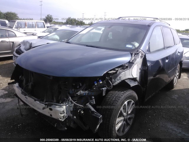 5N1AR2MN3EC706666 - 2014 NISSAN PATHFINDER S/SV/SL/PLATINUM BLUE photo 2