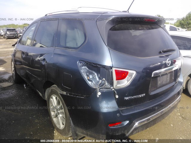 5N1AR2MN3EC706666 - 2014 NISSAN PATHFINDER S/SV/SL/PLATINUM BLUE photo 3