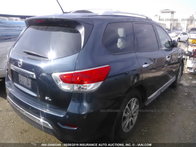 5N1AR2MN3EC706666 - 2014 NISSAN PATHFINDER S/SV/SL/PLATINUM BLUE photo 4