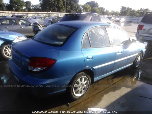 KNADC125036238713 - 2003 KIA RIO BLUE photo 4