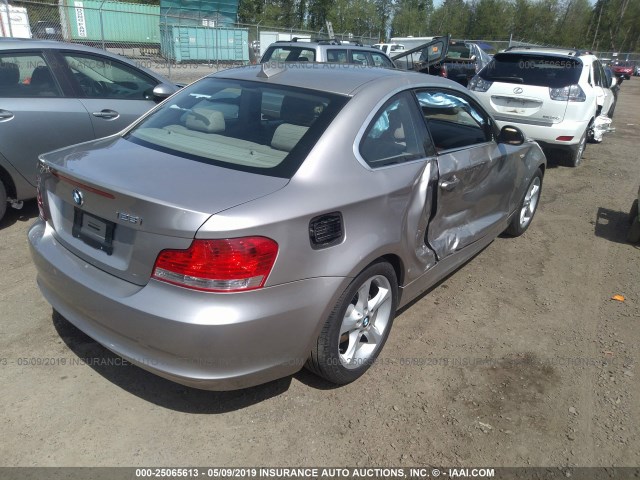 WBAUP93558VF47885 - 2008 BMW 128 I GRAY photo 4