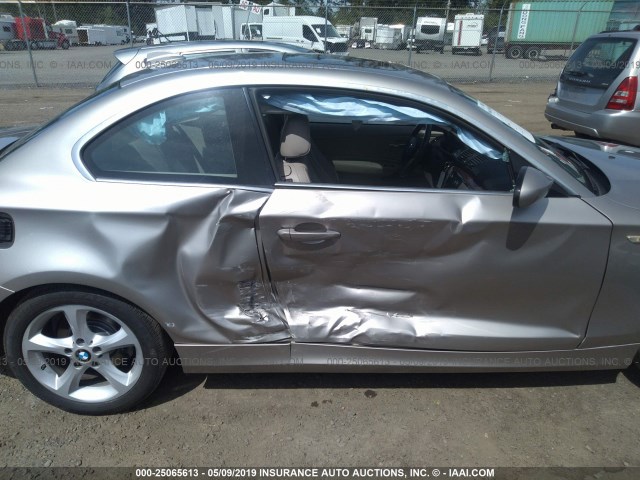 WBAUP93558VF47885 - 2008 BMW 128 I GRAY photo 6