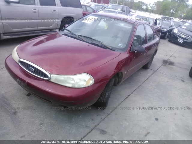 1FAFP6534XK174217 - 1999 FORD CONTOUR LX RED photo 2