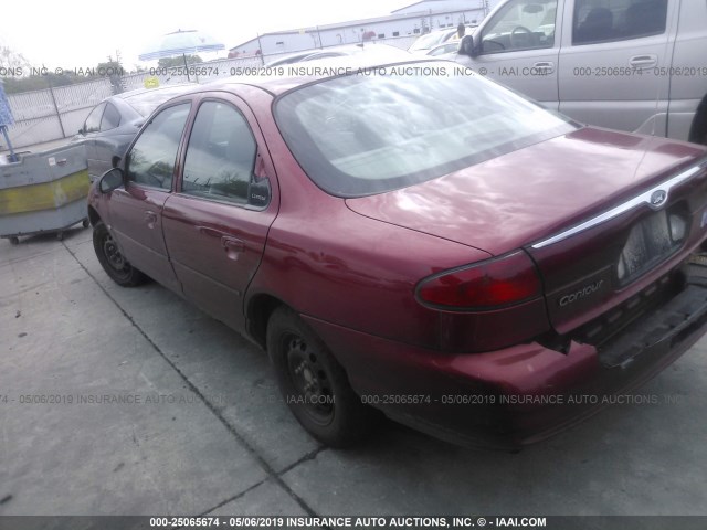 1FAFP6534XK174217 - 1999 FORD CONTOUR LX RED photo 3