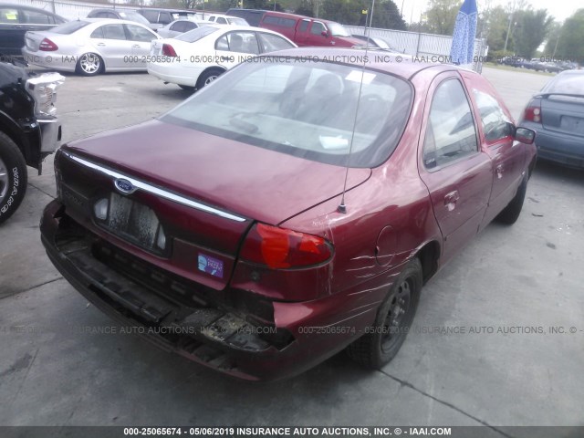 1FAFP6534XK174217 - 1999 FORD CONTOUR LX RED photo 4