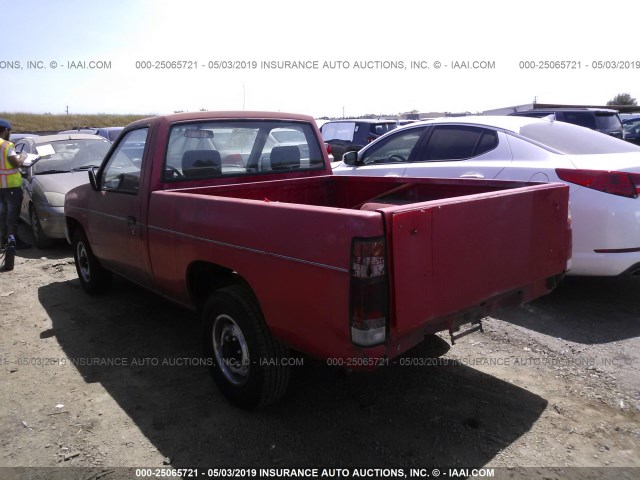 1N6SD11S8MC304052 - 1991 NISSAN TRUCK SHORT WHEELBASE RED photo 3