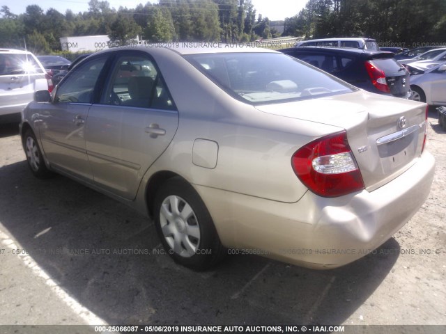 4T1BE32K43U655300 - 2003 TOYOTA CAMRY LE/XLE/SE GOLD photo 3