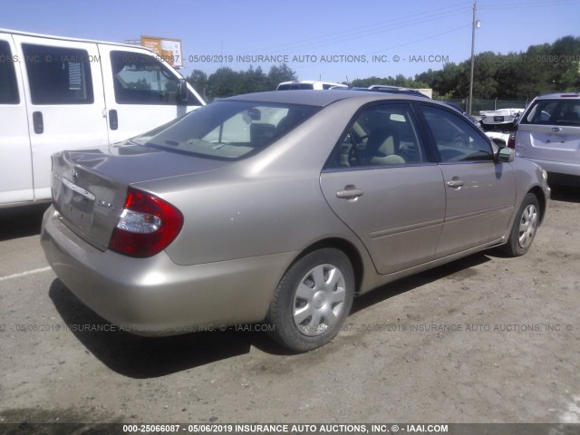 4T1BE32K43U655300 - 2003 TOYOTA CAMRY LE/XLE/SE GOLD photo 4