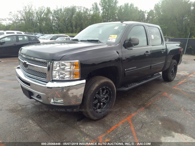 3GCPKSE73CG271662 - 2012 CHEVROLET SILVERADO K1500 LT BLACK photo 2