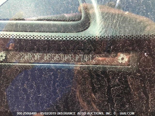 2HKYF18554H617412 - 2004 HONDA PILOT SILVER photo 9