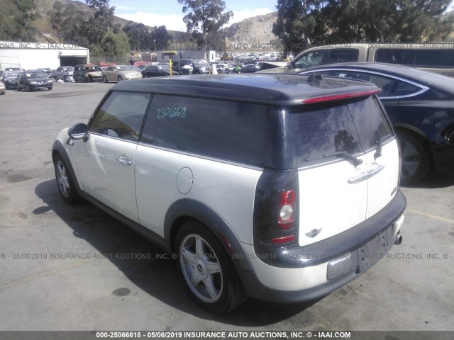 WMWML33568TJ45925 - 2008 MINI COOPER CLUBMAN WHITE photo 3