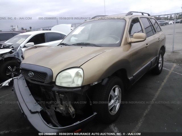 KM8SC13D94U586096 - 2004 HYUNDAI SANTA FE GLS/LX GOLD photo 2