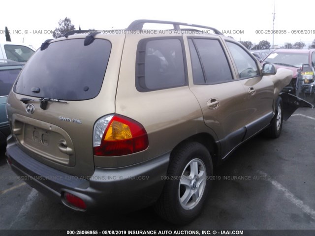 KM8SC13D94U586096 - 2004 HYUNDAI SANTA FE GLS/LX GOLD photo 4