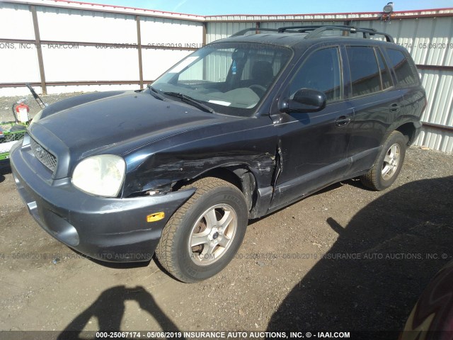 KM8SC13D54U733627 - 2004 HYUNDAI SANTA FE GLS/LX BLUE photo 2