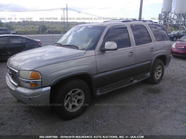 1GKEK13T91J105891 - 2001 GMC YUKON Champagne photo 2