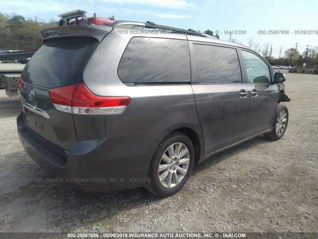 5TDDK3DC9BS025836 - 2011 TOYOTA SIENNA XLE/LIMITED BROWN photo 4