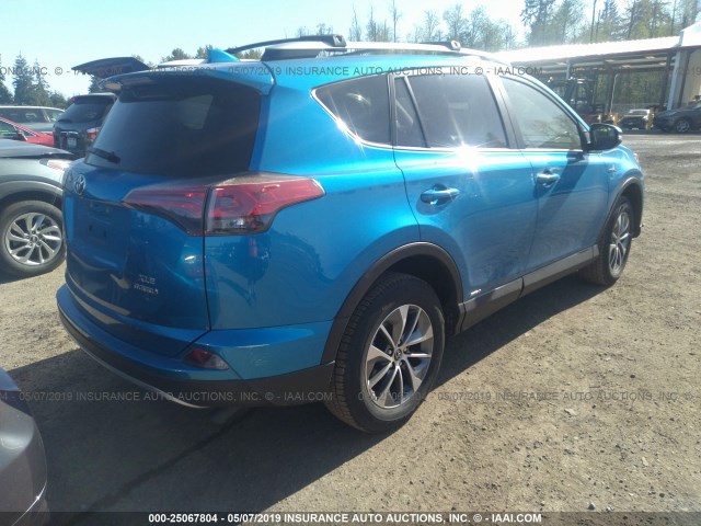 JTMRJREV3GD026866 - 2016 TOYOTA RAV4 HV XLE BLUE photo 4