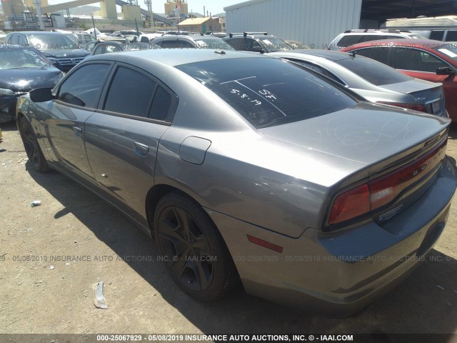 2C3CDXCTXCH178423 - 2012 DODGE CHARGER R/T BLACK photo 3