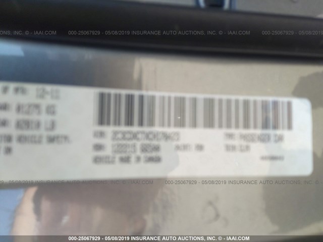 2C3CDXCTXCH178423 - 2012 DODGE CHARGER R/T BLACK photo 9