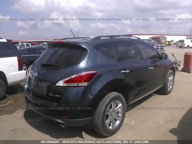 JN8AZ1MW3EW523150 - 2014 NISSAN Murano S/SL/SV/LE BLUE photo 4