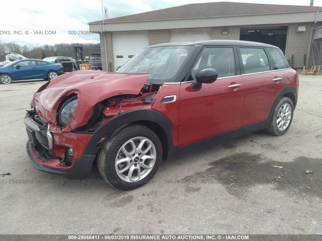 WMWLN5C54H2E32089 - 2017 MINI COOPER CLUBMAN RED photo 2