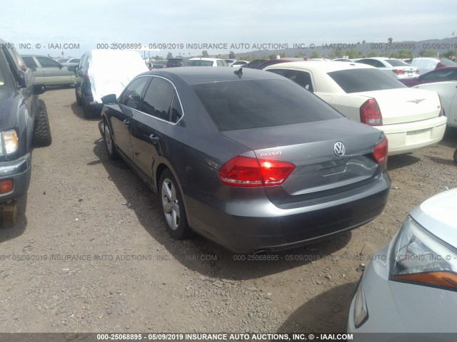 1VWBP7A31CC048127 - 2012 VOLKSWAGEN PASSAT SE GRAY photo 3