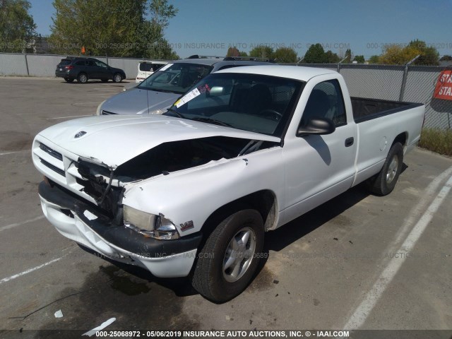 1B7GL26X1XS312087 - 1999 DODGE DAKOTA WHITE photo 2