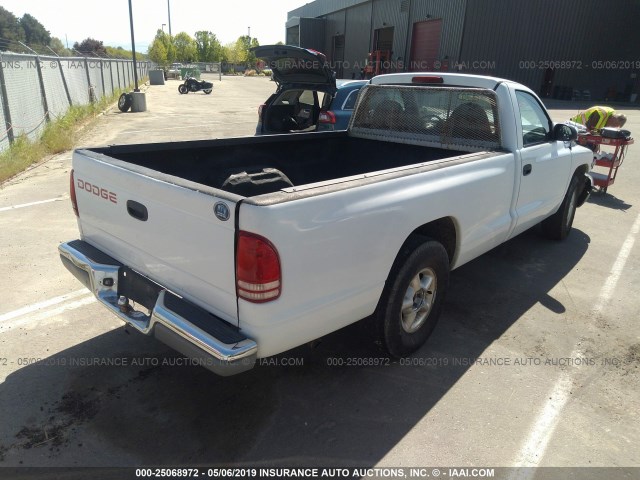 1B7GL26X1XS312087 - 1999 DODGE DAKOTA WHITE photo 4