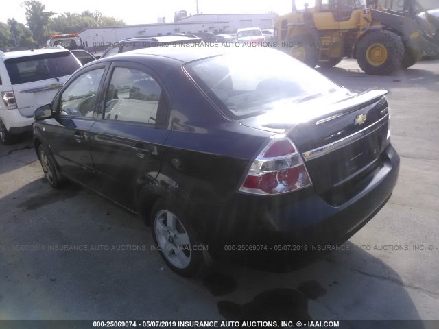 KL1TG56617B183478 - 2007 CHEVROLET AVEO LT BLACK photo 3